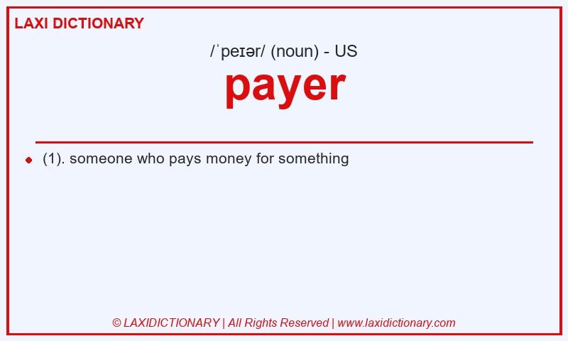 Definition payer in American English