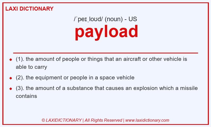 Definition payload in American English