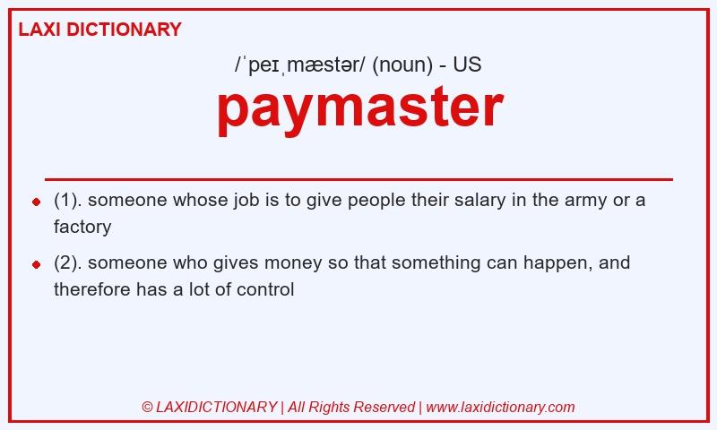 Definition paymaster in American English