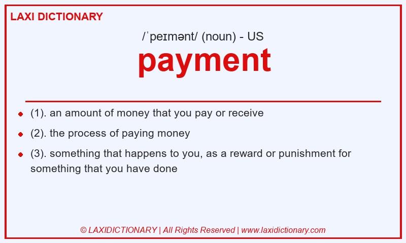 Definition payment in American English