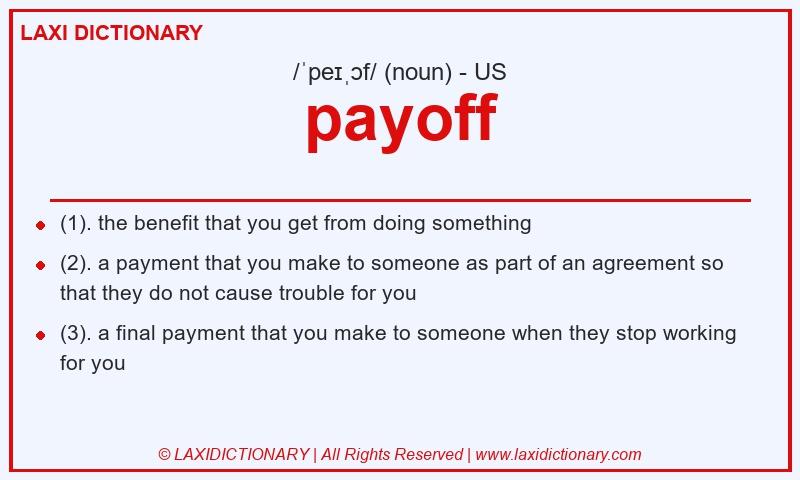 Definition payoff in American English