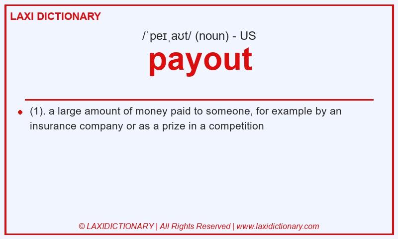 Definition payout in American English