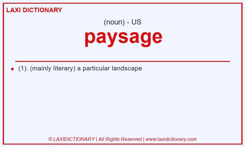 Definition paysage in American English