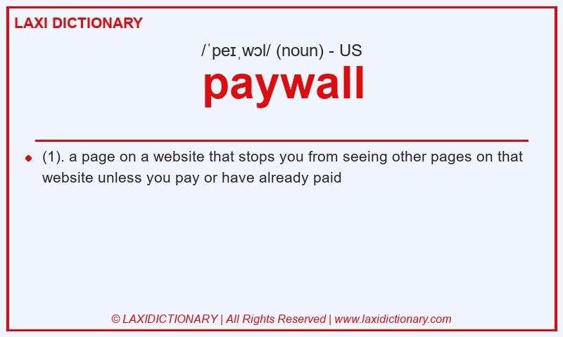 Definition paywall in American English