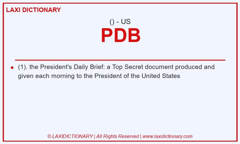 Definition PDB in American English
