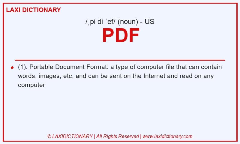 Definition PDF in American English