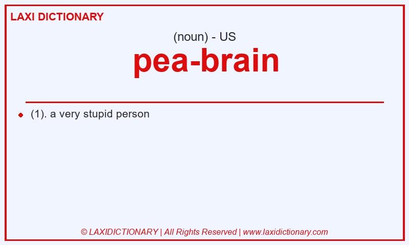 Definition pea-brain in American English