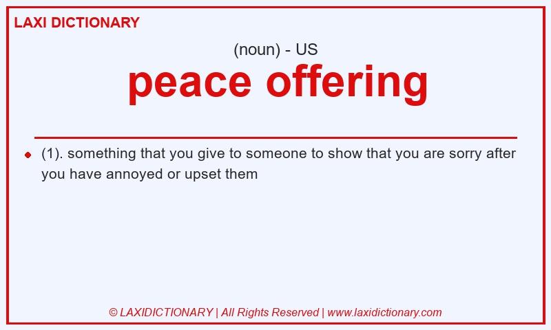 Definition peace offering in American English