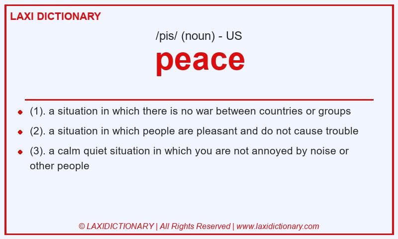 Definition peace in American English