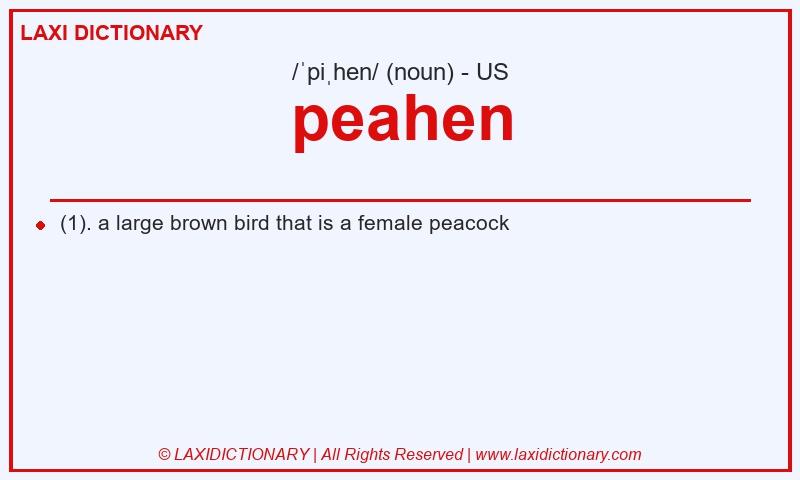 Definition peahen in American English