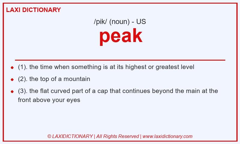 Definition peak in American English