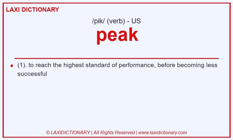 Definition peak in American English