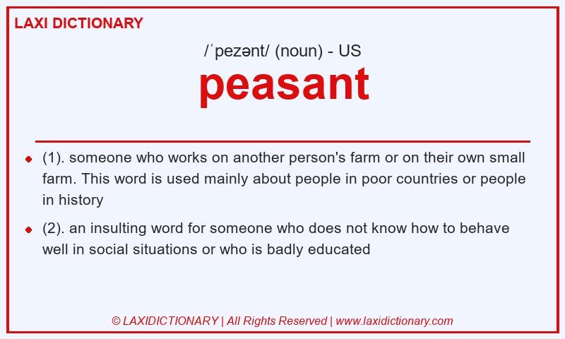 Definition peasant in American English