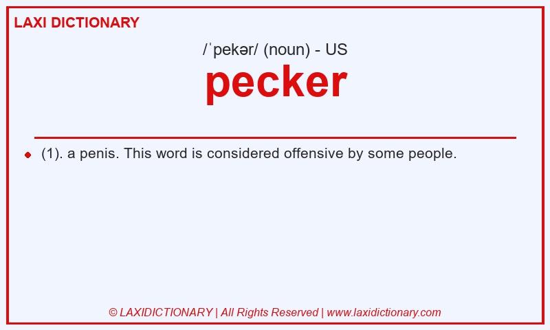 Definition pecker in American English