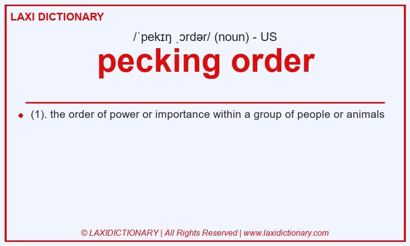 Definition pecking order in American English