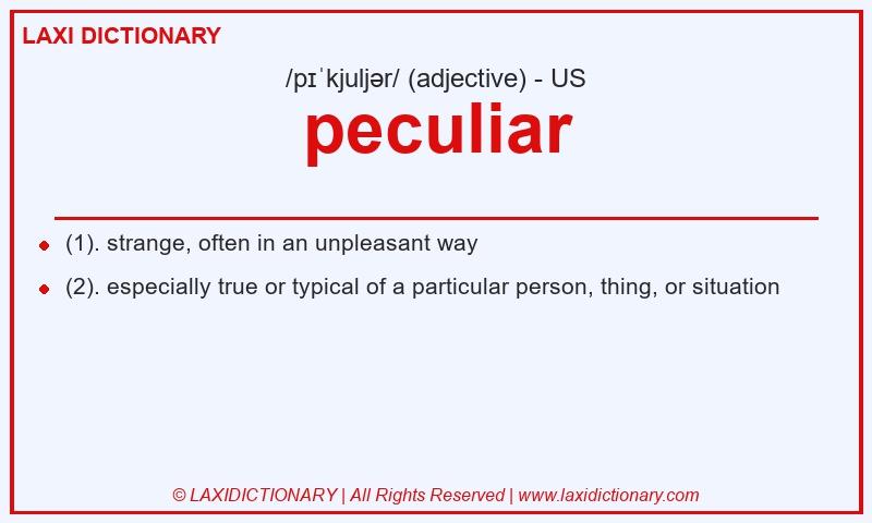 Definition peculiar in American English