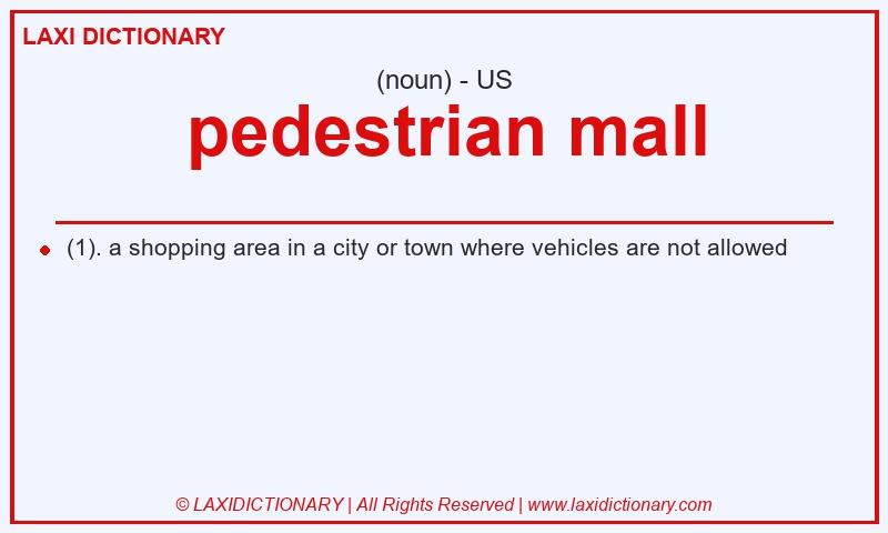 Definition pedestrian mall in American English