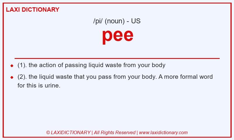 Definition pee in American English