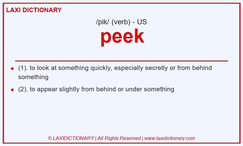 Definition peek in American English