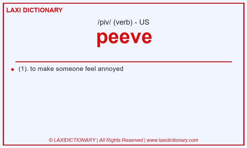 Definition peeve in American English
