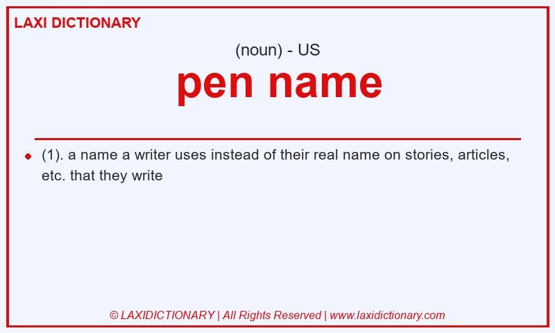 Definition pen name in American English