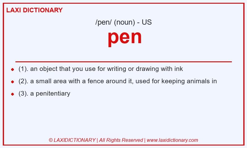 Definition pen in American English