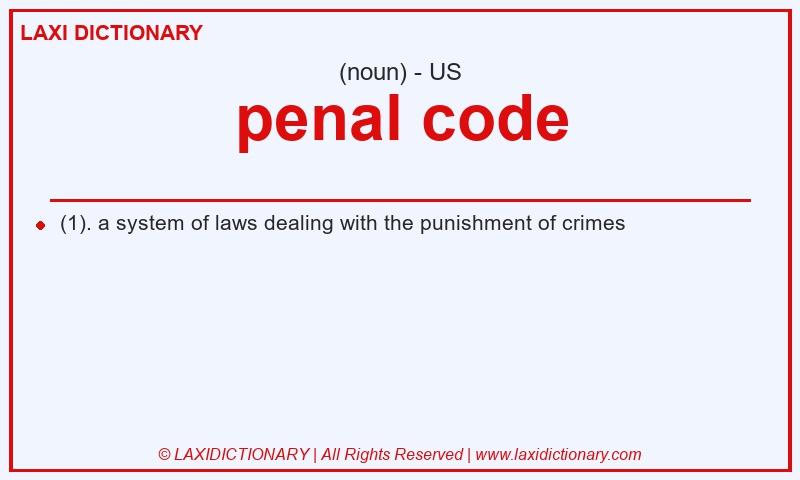 Definition penal code in American English