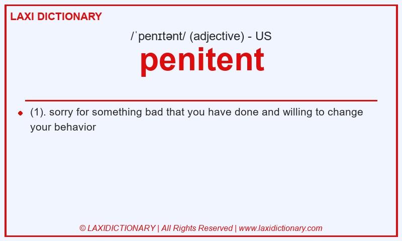 Definition penitent in American English