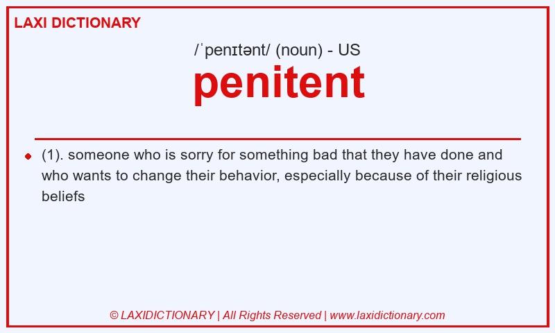 Definition penitent in American English