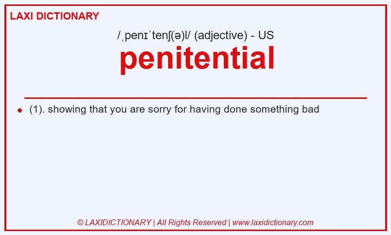 Definition penitential in American English