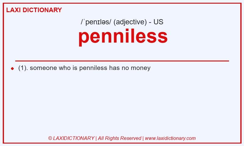 Definition penniless in American English