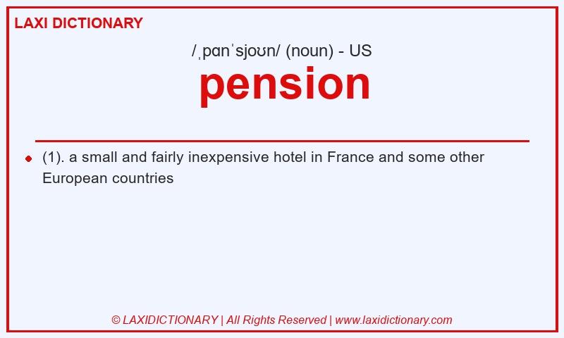 Definition pension in American English
