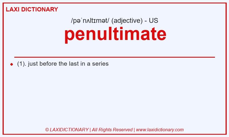 Definition penultimate in American English