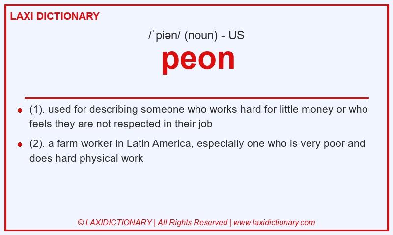 Definition peon in American English