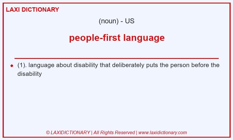 Definition people-first language in American English