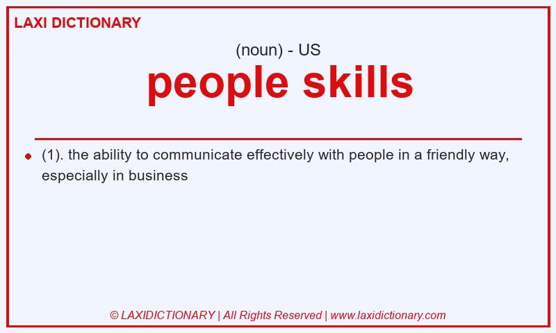 Definition people skills in American English