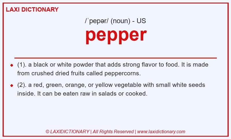 Definition pepper in American English