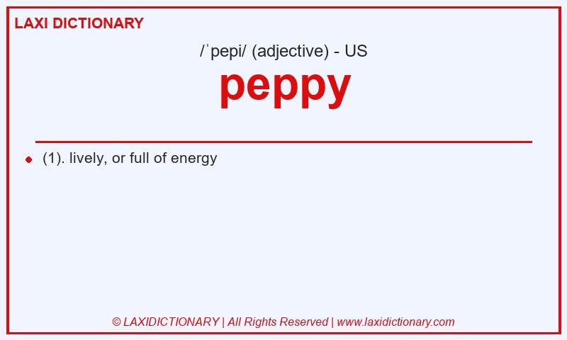 Definition peppy in American English