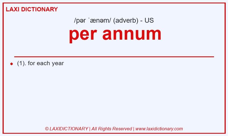 Definition per annum in American English