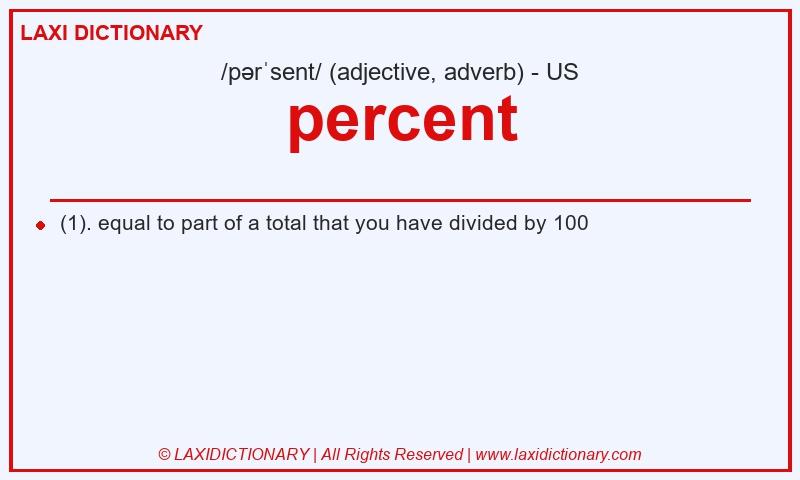 Definition percent in American English