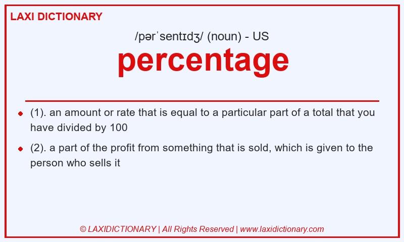 Definition percentage in American English