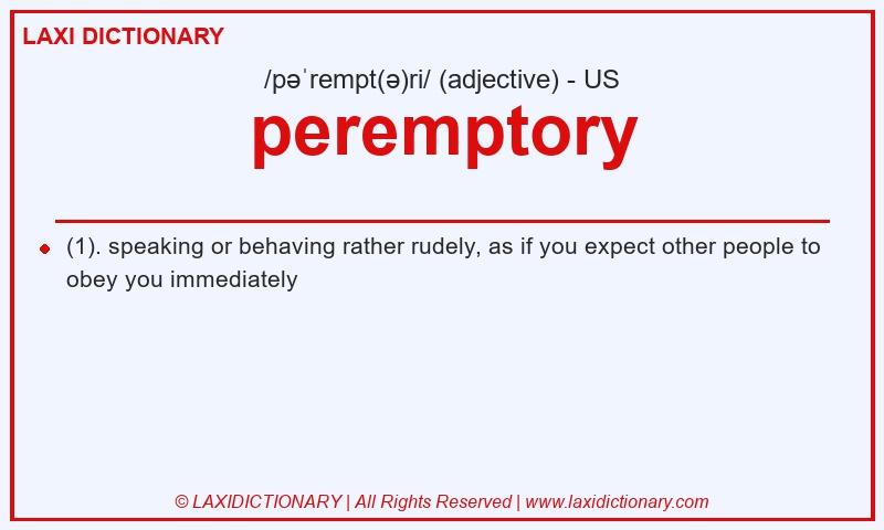 Definition peremptory in American English