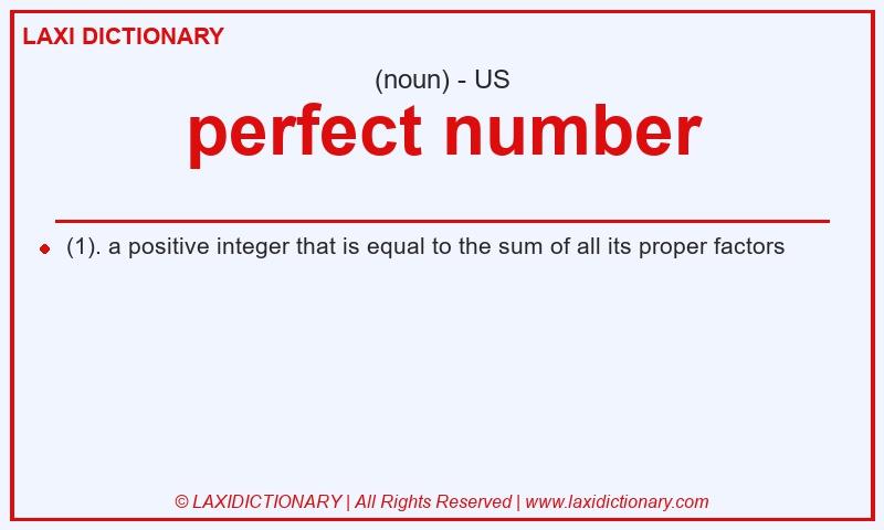 Definition perfect number in American English