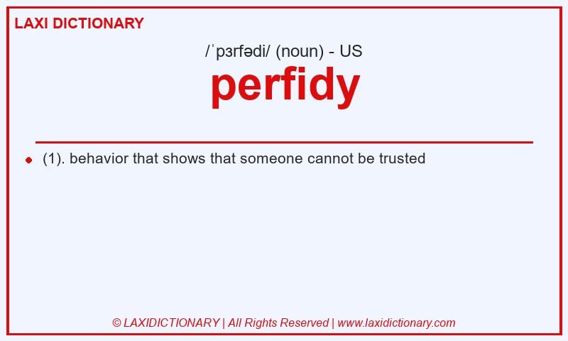 Definition perfidy in American English