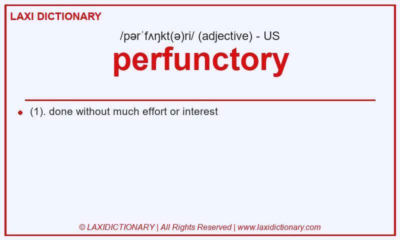 Definition perfunctory in American English