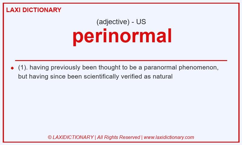 Definition perinormal in American English