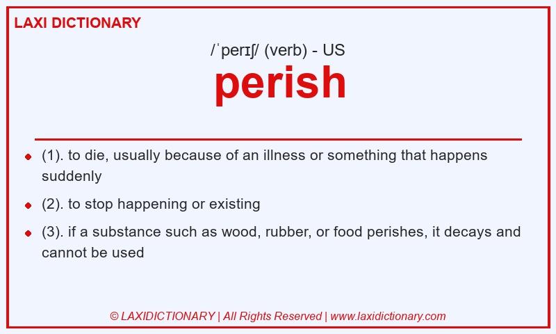 Definition perish in American English