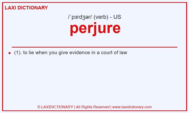 Definition perjure in American English