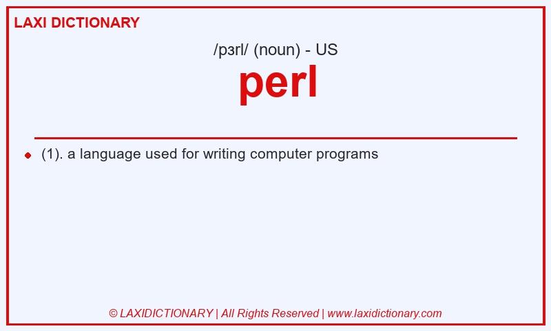 Definition perl in American English