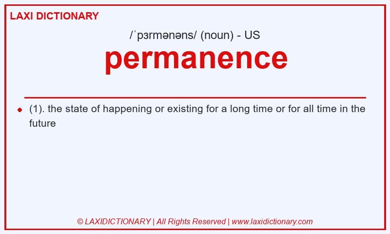 Definition permanence in American English